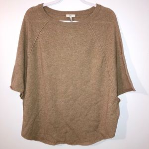 Joie | Beige Wool Cashmere Short Sleeve Poncho Sweater Size S
